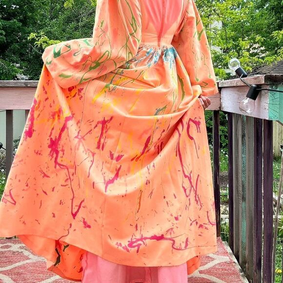 vintage painted prom wedding dress Streetwear art - Picture 2 of 8